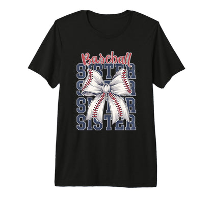 Baseball Sister Coquette Bow Tri Blend T-Shirt - Unique Graphic Unisex - T-Shirt, Sweatshirt, Hoodie