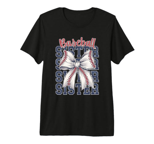 Baseball Sister Coquette Bow Tri Blend T-Shirt - Unique Graphic Unisex - T-Shirt, Sweatshirt, Hoodie