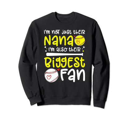 Their Biggest Fan Softball Baseball Sweatshirt - Graphic Print for Adults - T-Shirt, Sweatshirt, Hoodie