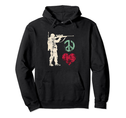 Peace Love And Hunting Peace Symbol Hoodie - Streetwear Style Unisex - T-Shirt, Sweatshirt, Hoodie