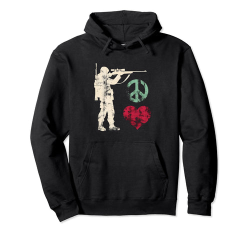 Peace Love And Hunting Peace Symbol Hoodie - Streetwear Style Unisex - T-Shirt, Sweatshirt, Hoodie