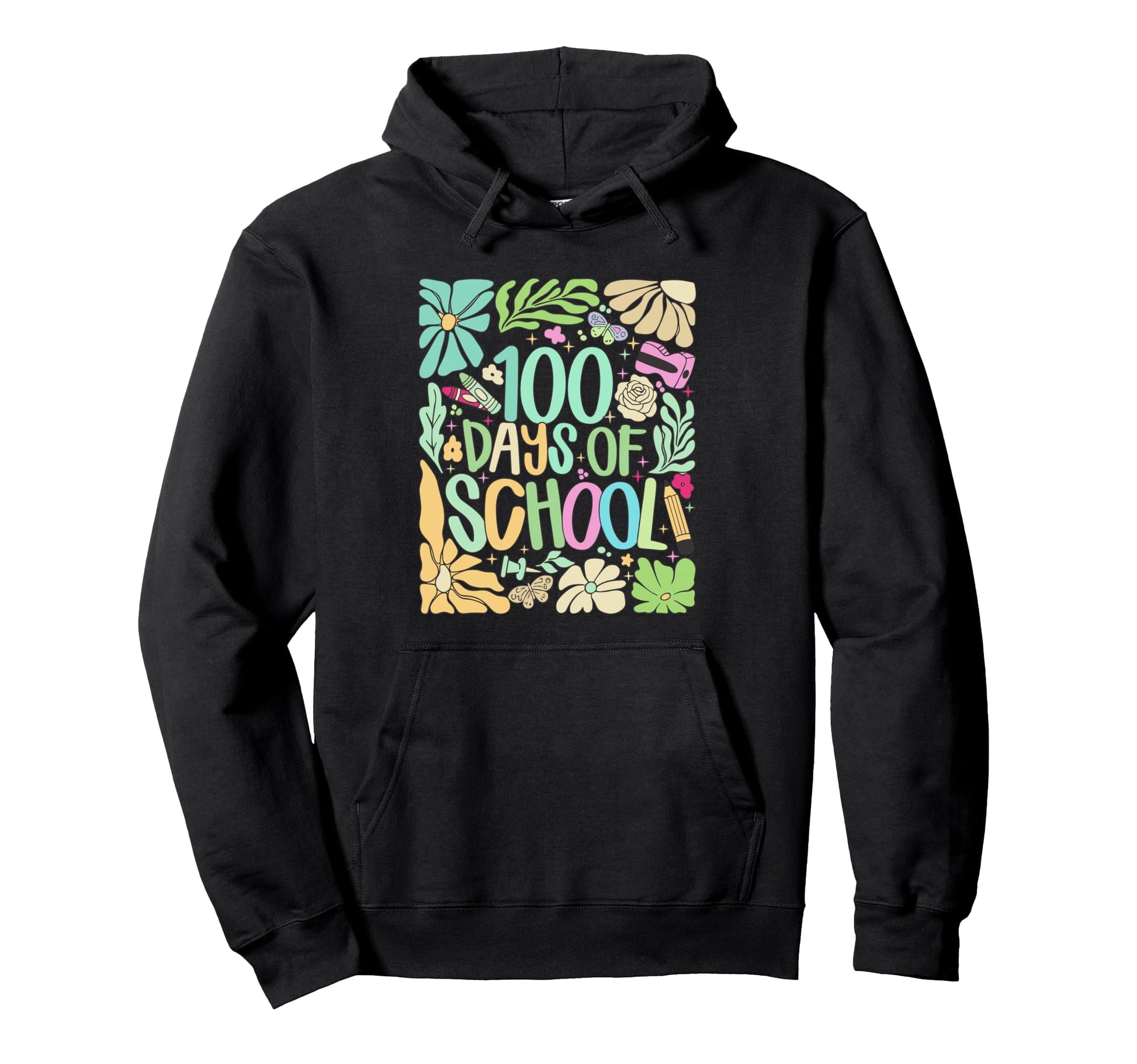 Boho 100Th Day School Rainbow Hoodie - Novelty Apparel Unisex - T-Shirt, Sweatshirt, Hoodie