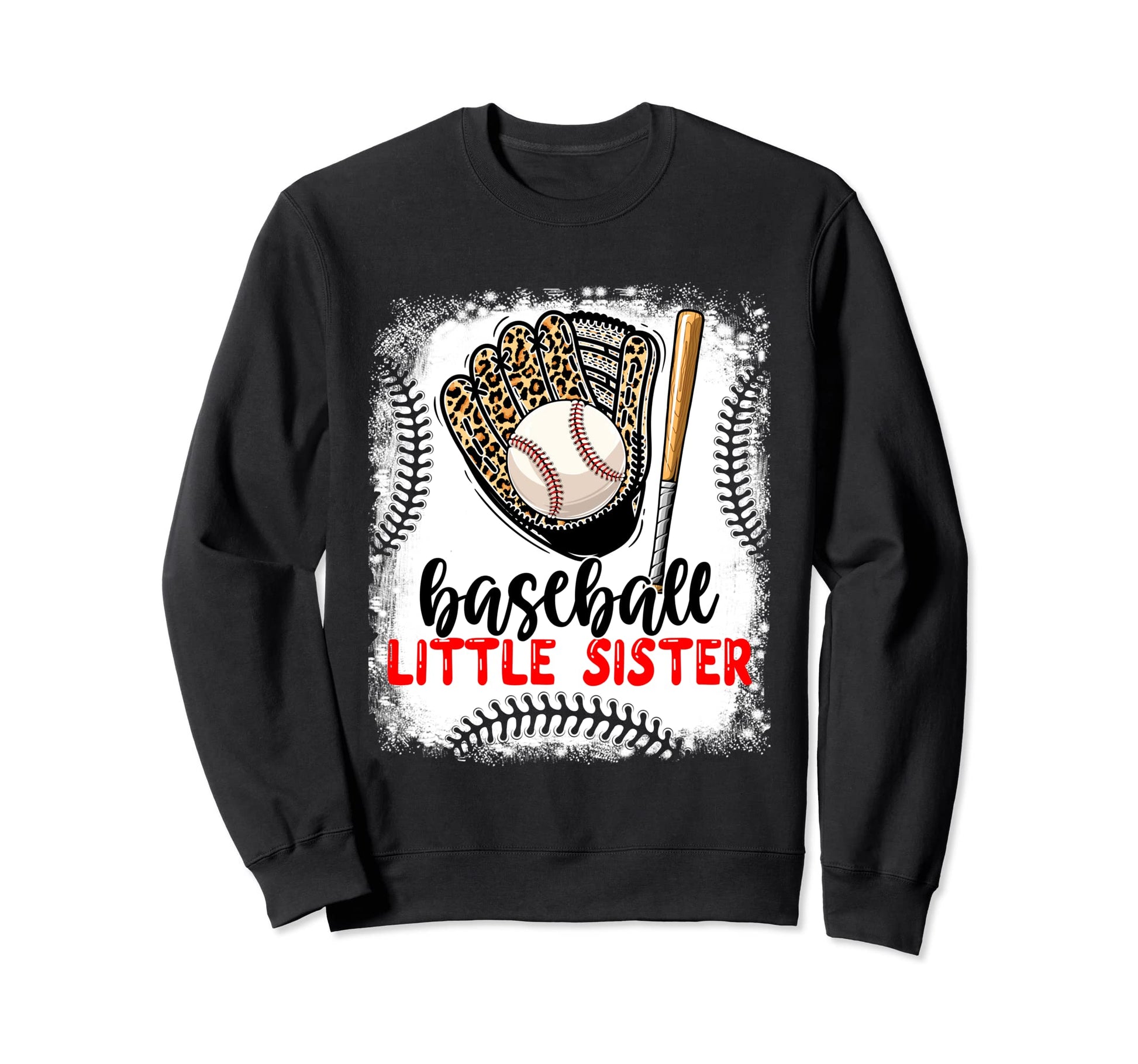 Leopard Baseball Little Sister Sweatshirt - Minimalist Print Men Women - T-Shirt, Sweatshirt, Hoodie