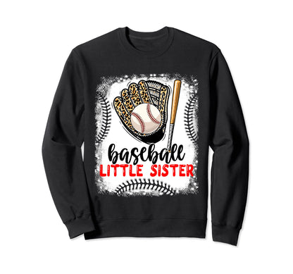 Leopard Baseball Little Sister Sweatshirt - Minimalist Print Men Women - T-Shirt, Sweatshirt, Hoodie
