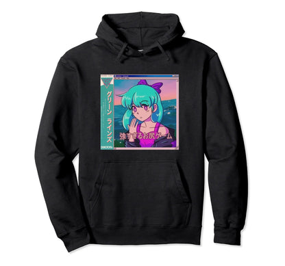 Vaporwave Anime Aesthetic 80S Hoodie - Minimalist Print Men Women - T-Shirt, Sweatshirt, Hoodie