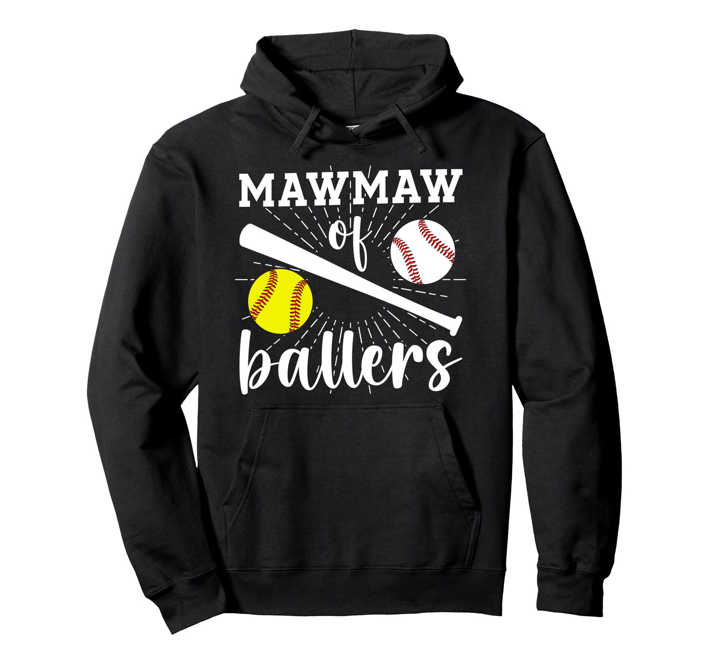 Mawmaw Ballers Proud Baseball Hoodie - Fun Novelty Design Men Women - T-Shirt, Sweatshirt, Hoodie