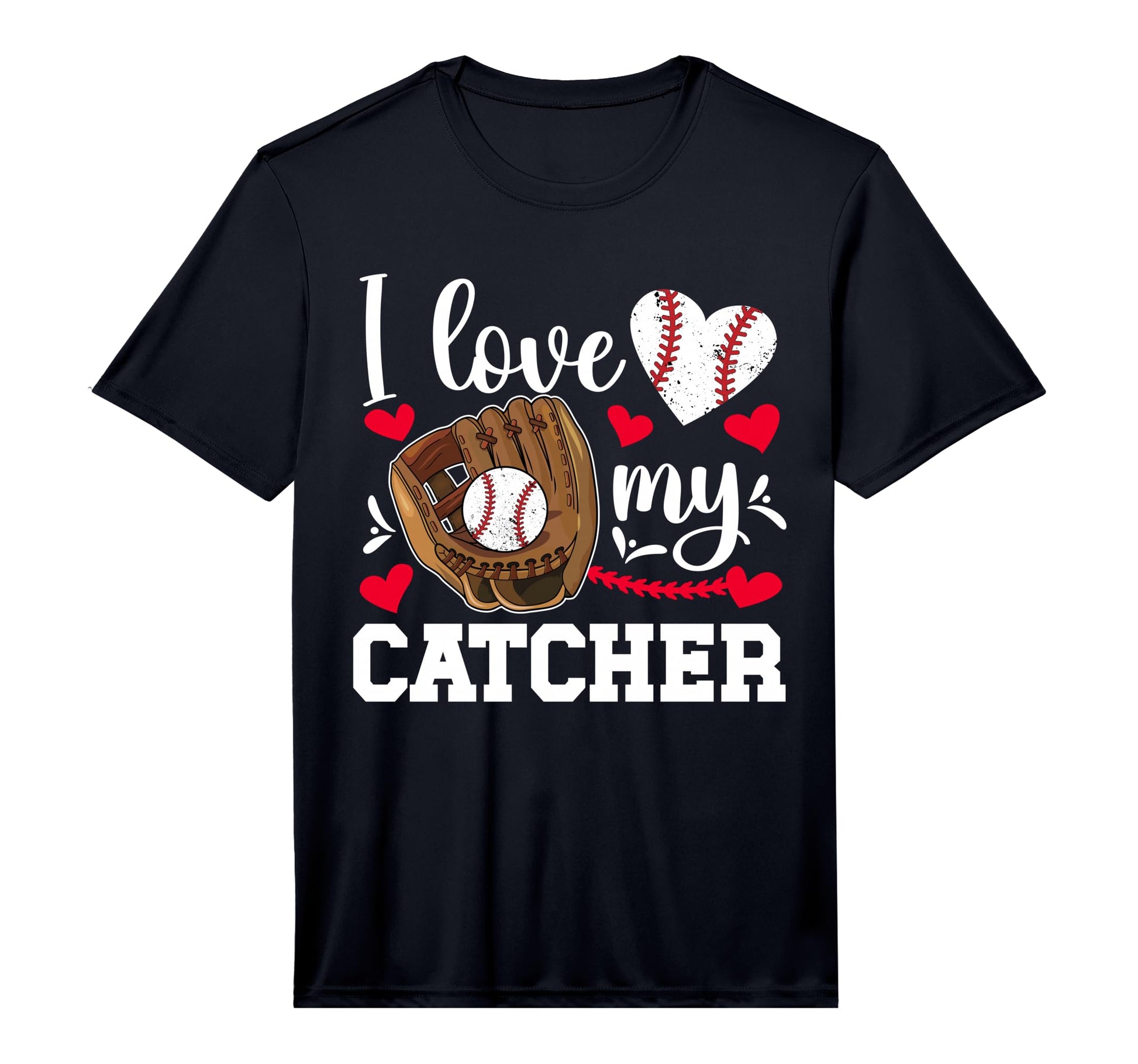 Mens I Love My Baseball Catcher Mom T-Shirt - Minimalist Print Unisex - T-Shirt, Sweatshirt, Hoodie