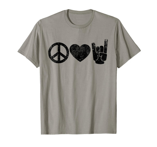 Peace Love Rock And Roll T-Shirt - Trendy Graphic Unisex - T-Shirt, Sweatshirt, Hoodie