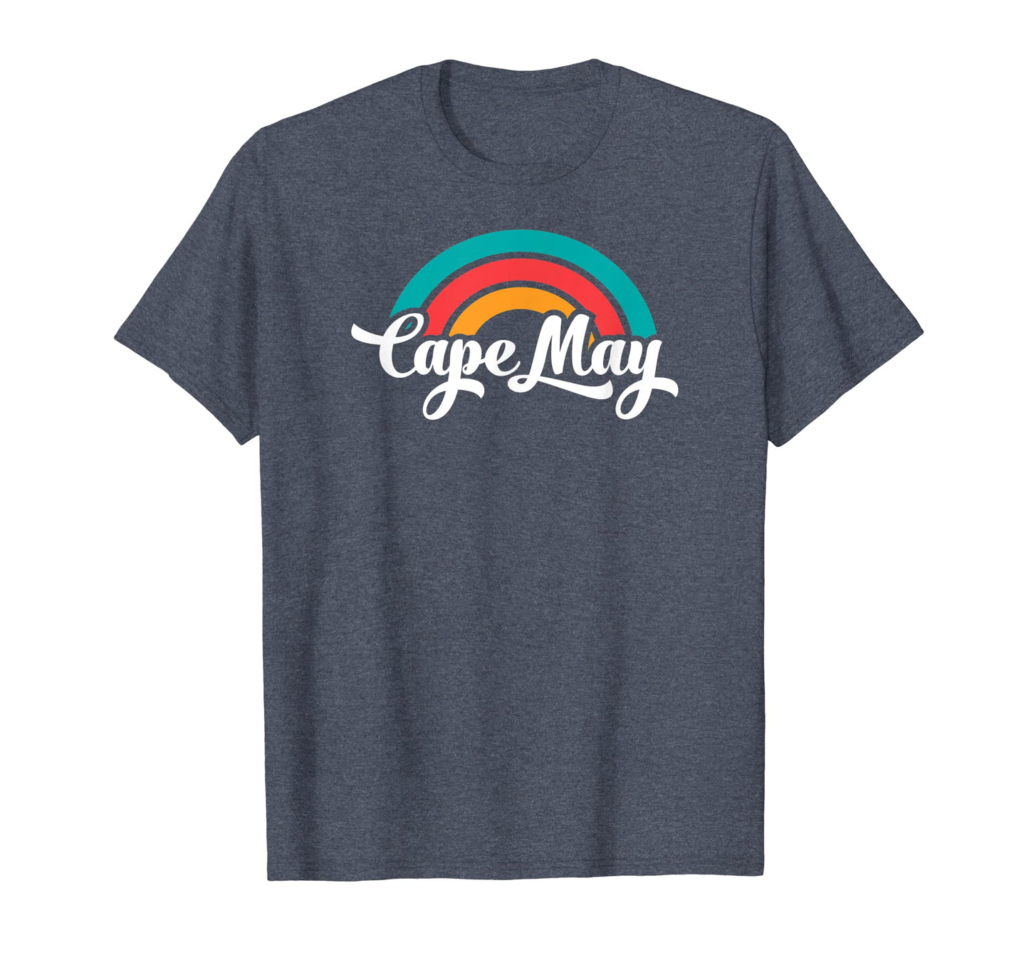Cape May Nj Script Rainbow T-Shirt - Graphic Print Men Women - T-Shirt, Sweatshirt, Hoodie
