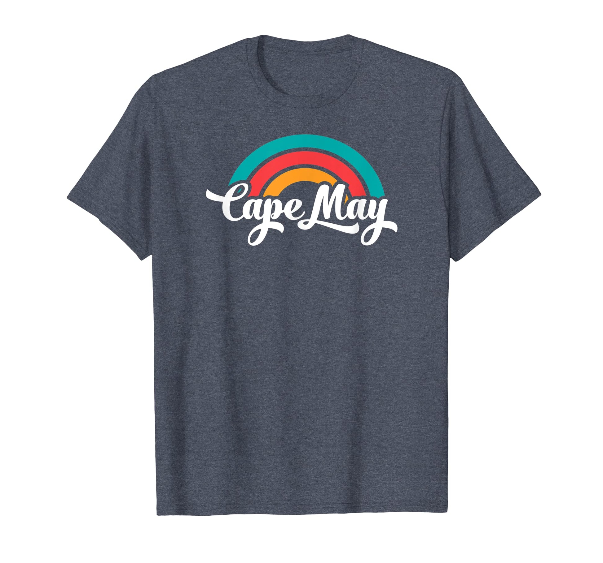 Cape May Nj Script Rainbow T-Shirt - Graphic Print Men Women - T-Shirt, Sweatshirt, Hoodie