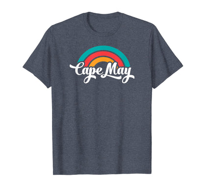 Cape May Nj Script Rainbow T-Shirt - Graphic Print Men Women - T-Shirt, Sweatshirt, Hoodie