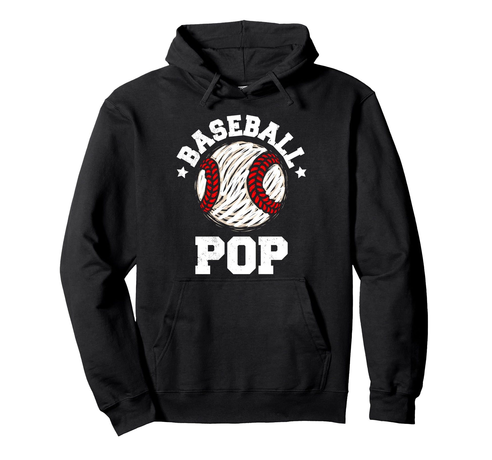 Baseball Pop Distressed Funny Grandpa Hoodie - Unique Graphic Men Women - T-Shirt, Sweatshirt, Hoodie