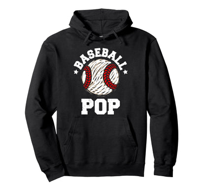 Baseball Pop Distressed Funny Grandpa Hoodie - Unique Graphic Men Women - T-Shirt, Sweatshirt, Hoodie
