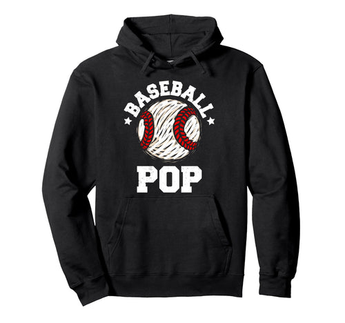 Baseball Pop Distressed Funny Grandpa Hoodie - Unique Graphic Men Women - T-Shirt, Sweatshirt, Hoodie