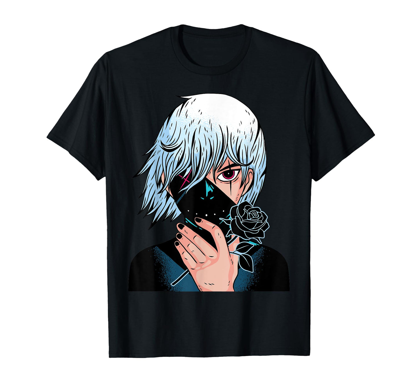 Alt Aesthetic Black Roses Manga Anime T-Shirt - Graphic Print for Adults - T-Shirt, Sweatshirt, Hoodie
