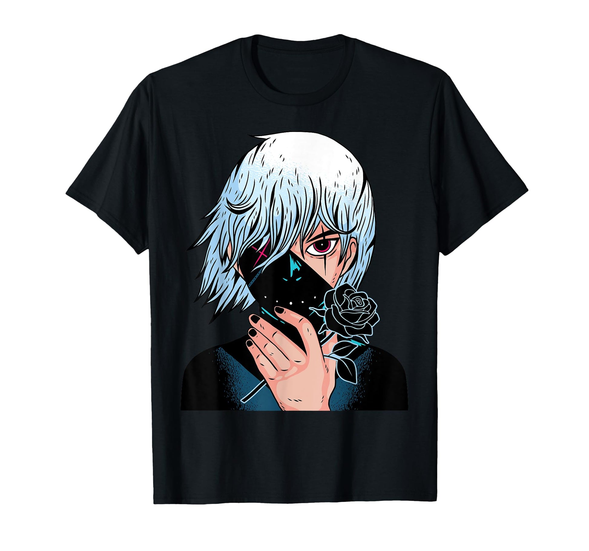 Alt Aesthetic Black Roses Manga Anime T-Shirt - Graphic Print for Adults - T-Shirt, Sweatshirt, Hoodie