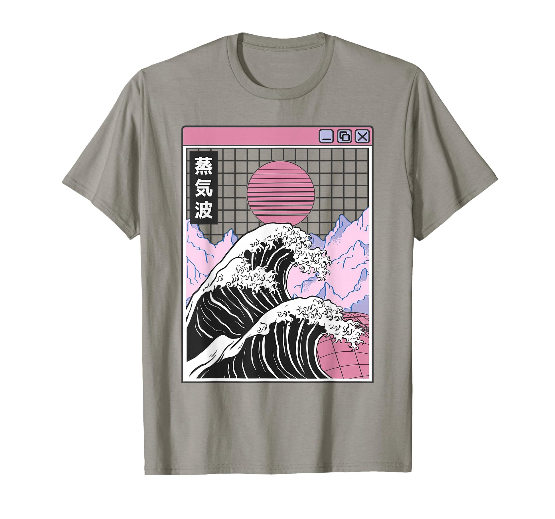 Great Wave Off Kanagawa Grid T-Shirt - Casual Everyday Wear Men Women - T-Shirt, Sweatshirt, Hoodie