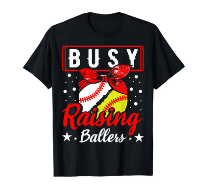 Busy Raising Ballers Catcher Pitcher T-Shirt - Streetwear Style for Adults - T-Shirt, Sweatshirt, Hoodie