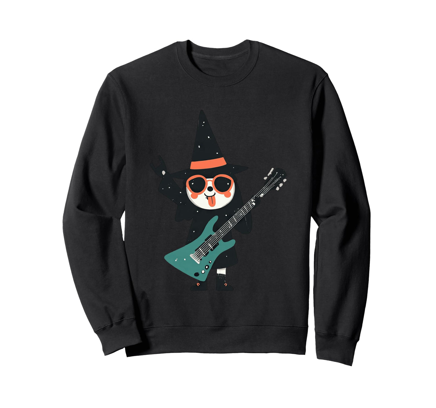 Skeleton Witch Guitar Rock Music Sweatshirt - Custom Art Print for Adults - T-Shirt, Sweatshirt, Hoodie