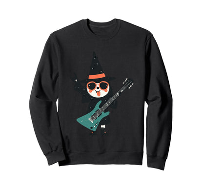 Skeleton Witch Guitar Rock Music Sweatshirt - Custom Art Print for Adults - T-Shirt, Sweatshirt, Hoodie
