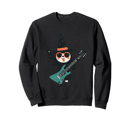 Skeleton Witch Guitar Rock Music Sweatshirt - Custom Art Print for Adults - T-Shirt, Sweatshirt, Hoodie