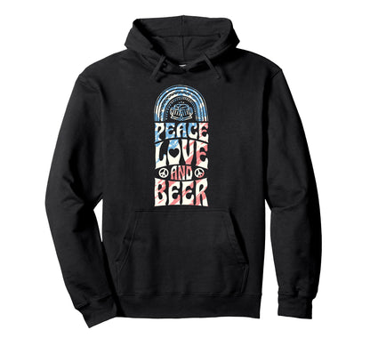 Peace Love And Beer Bohemian Rainbow Hoodie - Minimalist Print for Adults - T-Shirt, Sweatshirt, Hoodie