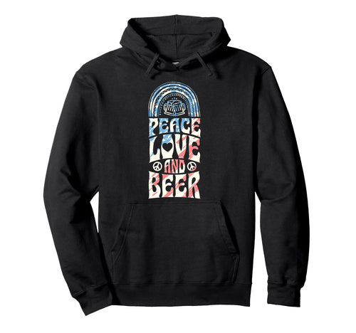 Peace Love And Beer Bohemian Rainbow Hoodie - Minimalist Print for Adults - T-Shirt, Sweatshirt, Hoodie