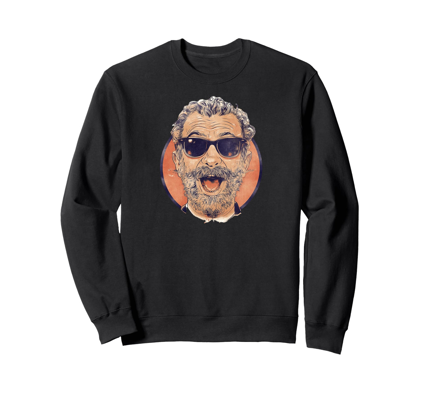 Hipster Beard Portrait Sweatshirt - Casual Everyday Wear Men Women - T-Shirt, Sweatshirt, Hoodie