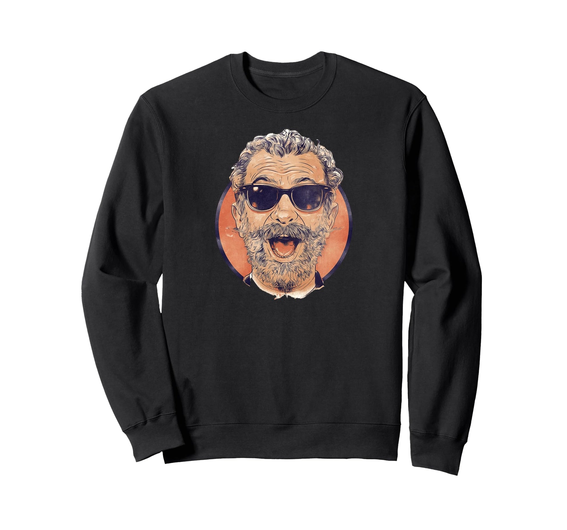 Hipster Beard Portrait Sweatshirt - Casual Everyday Wear Men Women - T-Shirt, Sweatshirt, Hoodie