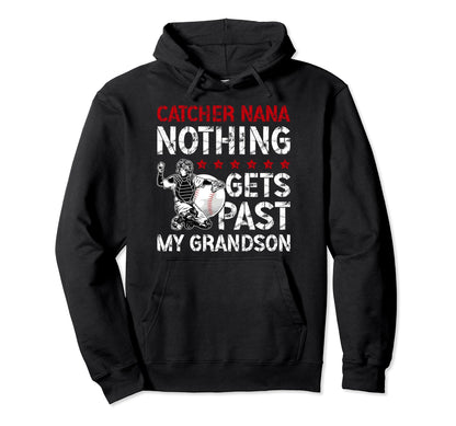 Baseball Catcher Nana Proud Nana Hoodie - Aesthetic Graphic Unisex - T-Shirt, Sweatshirt, Hoodie