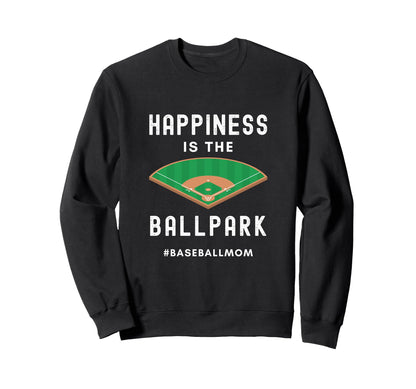 Baseball Mom Life Happiness Is Sweatshirt - Minimalist Print Men Women - T-Shirt, Sweatshirt, Hoodie