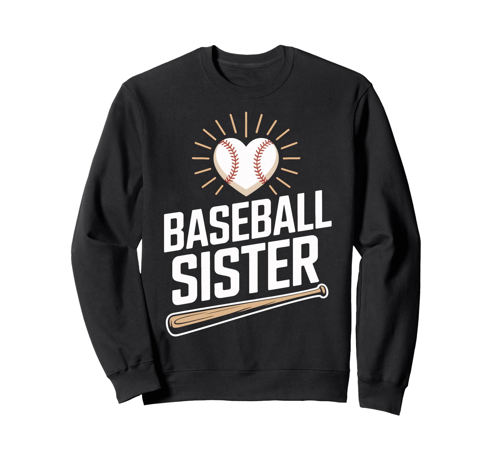 Supportive Baseball Sister Fan Young Sweatshirt - Custom Art Print Unisex - T-Shirt, Sweatshirt, Hoodie