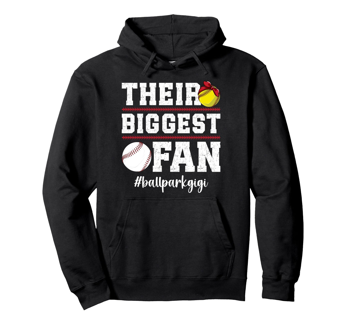 Biggest Fan Ballpark Gigi Baseball Hoodie - Fun Novelty Design Men Women - T-Shirt, Sweatshirt, Hoodie