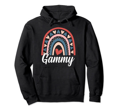 Mothers Day Boho Gammy Rainbow Heart Hoodie - Aesthetic Graphic Men Women - T-Shirt, Sweatshirt, Hoodie