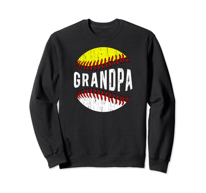 Baseball Softball Grandpa Softball Sweatshirt - Unique Graphic Men Women - T-Shirt, Sweatshirt, Hoodie