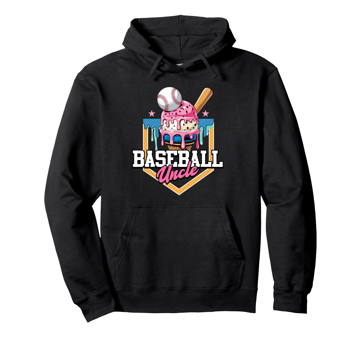 Baseball Uncle Ice Cream Drip Baseball Home Hoodie - Unique Graphic Unisex - T-Shirt, Sweatshirt, Hoodie
