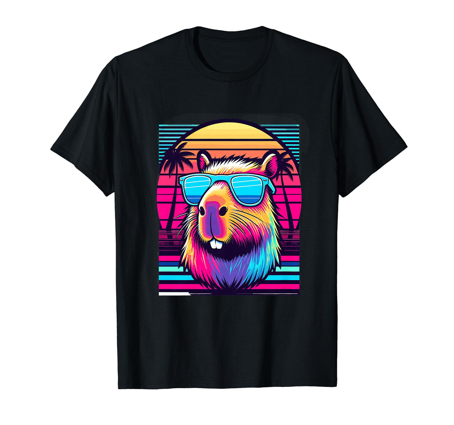 Funny Capybara Rodent Vaporwave T-Shirt - Streetwear Style for Adults - T-Shirt, Sweatshirt, Hoodie