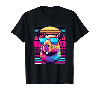 Funny Capybara Rodent Vaporwave T-Shirt - Streetwear Style for Adults - T-Shirt, Sweatshirt, Hoodie