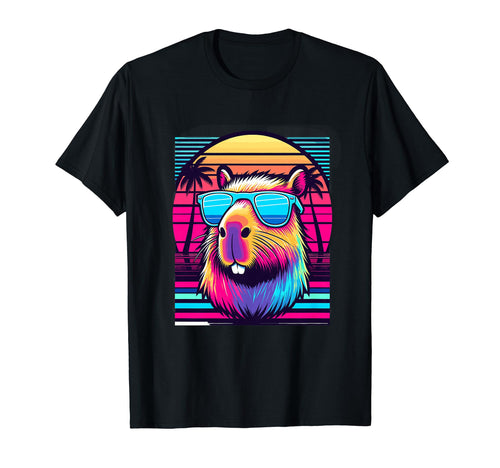 Funny Capybara Rodent Vaporwave T-Shirt - Streetwear Style for Adults - T-Shirt, Sweatshirt, Hoodie