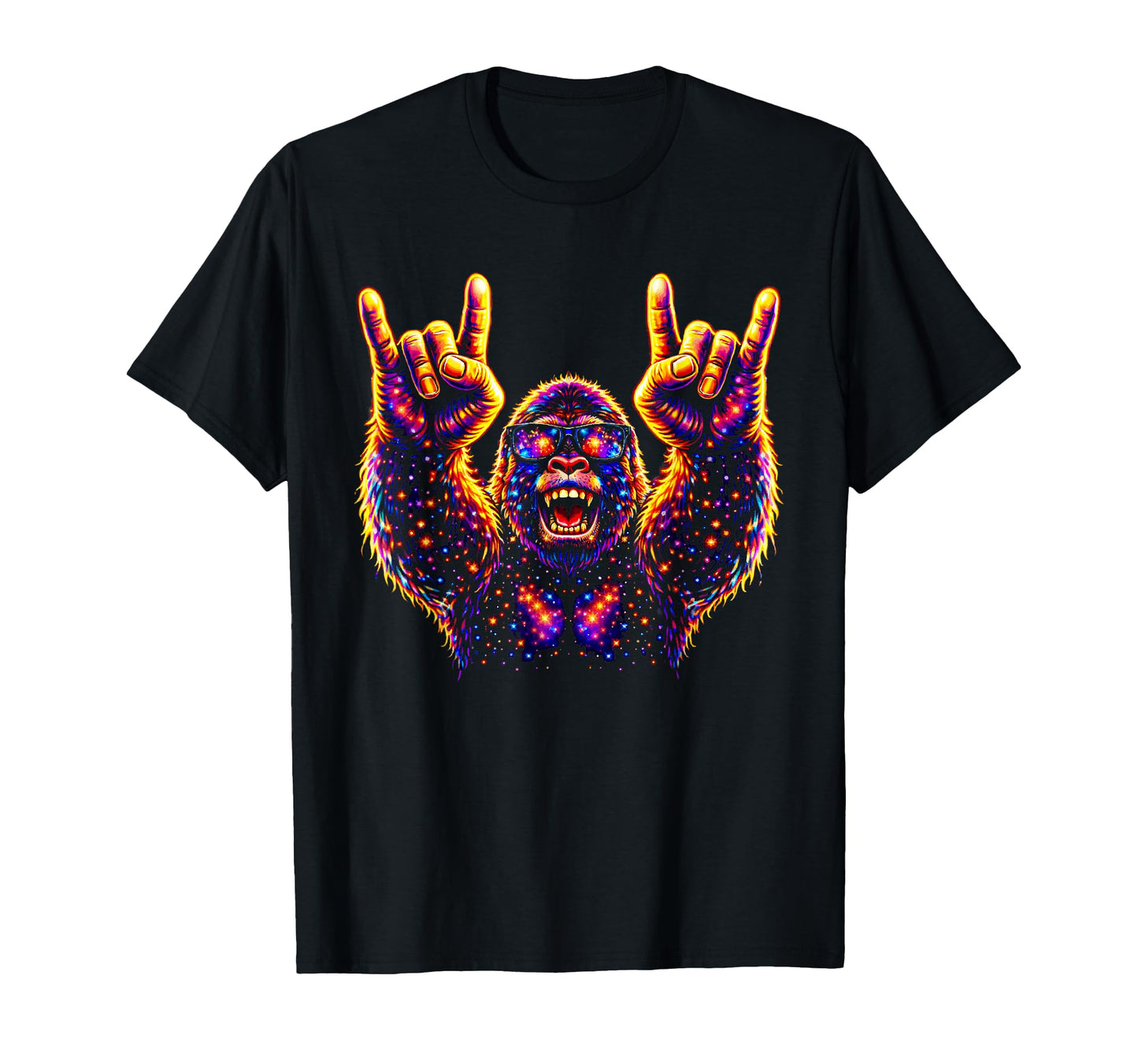 Galaxy Gorilla Sunglasses 80S 90S Rock T-Shirt - Novelty Apparel Unisex - T-Shirt, Sweatshirt, Hoodie