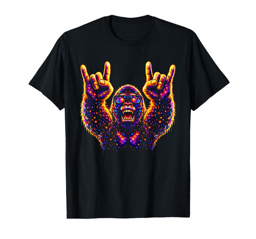 Galaxy Gorilla Sunglasses 80S 90S Rock T-Shirt - Novelty Apparel Unisex - T-Shirt, Sweatshirt, Hoodie