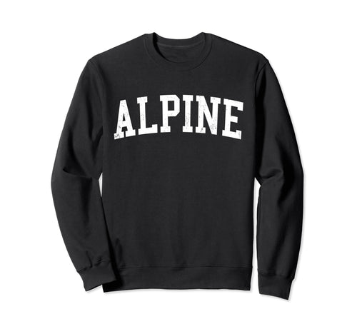 Alpine Ut Distressed White Varsity Sweatshirt - Custom Art Print Men Women - T-Shirt, Sweatshirt, Hoodie