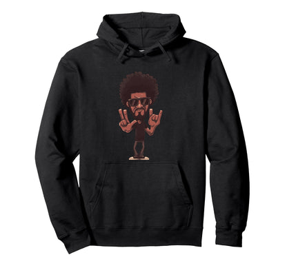 Afro Hand Signs Character Sunglasses Hoodie - Fun Novelty Design for Adults - T-Shirt, Sweatshirt, Hoodie