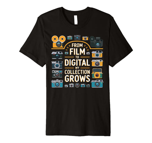 Camera Collector Cameraman Photography T-Shirt - Fun Novelty Design Unisex - T-Shirt, Sweatshirt, Hoodie