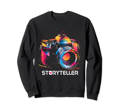 Photographer Storyteller Camera Sweatshirt - Custom Art Print Men Women - T-Shirt, Sweatshirt, Hoodie
