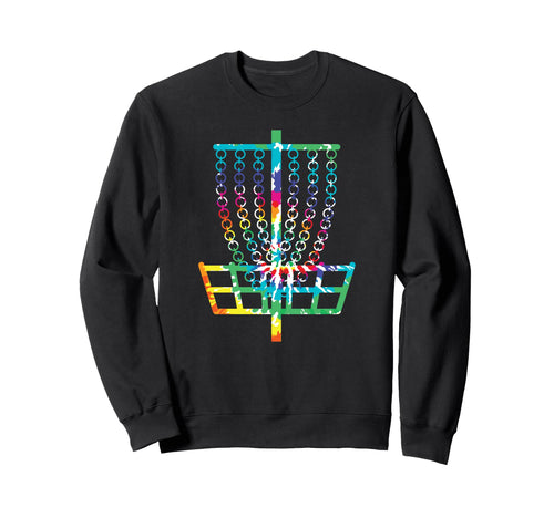 Disc Golf Basket Hippie Rainbow Tie Sweatshirt - Novelty Apparel Men Women - T-Shirt, Sweatshirt, Hoodie