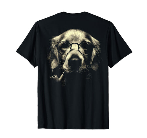 Golden Retriever Glasses Smoking Pipe T-Shirt - Novelty Apparel for Adults - T-Shirt, Sweatshirt, Hoodie