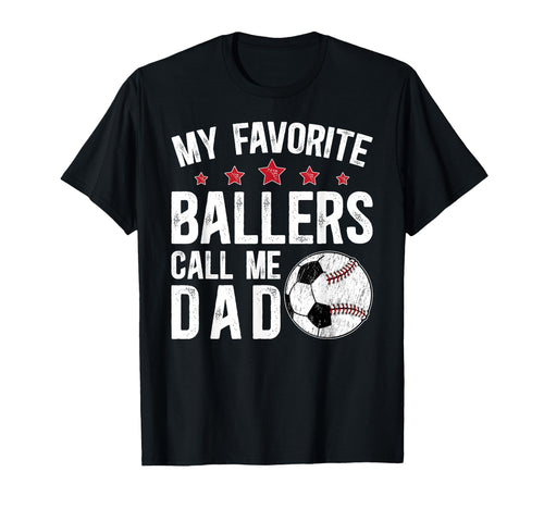 My Favorite Ballers Call Me Dad Baseball T-Shirt - Custom Art Print Unisex - T-Shirt, Sweatshirt, Hoodie