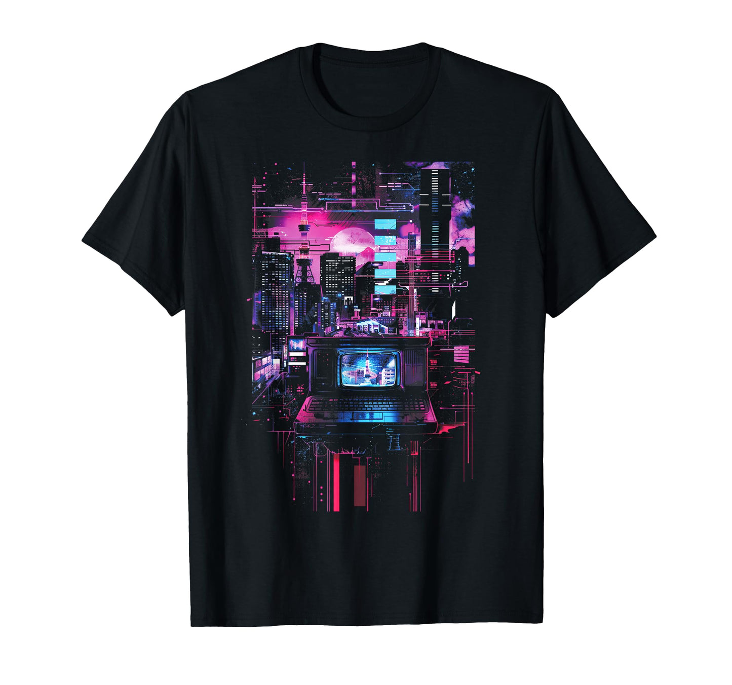 Vaporwave Tokyo Lofi Glitch T-Shirt - Streetwear Style for Adults - T-Shirt, Sweatshirt, Hoodie