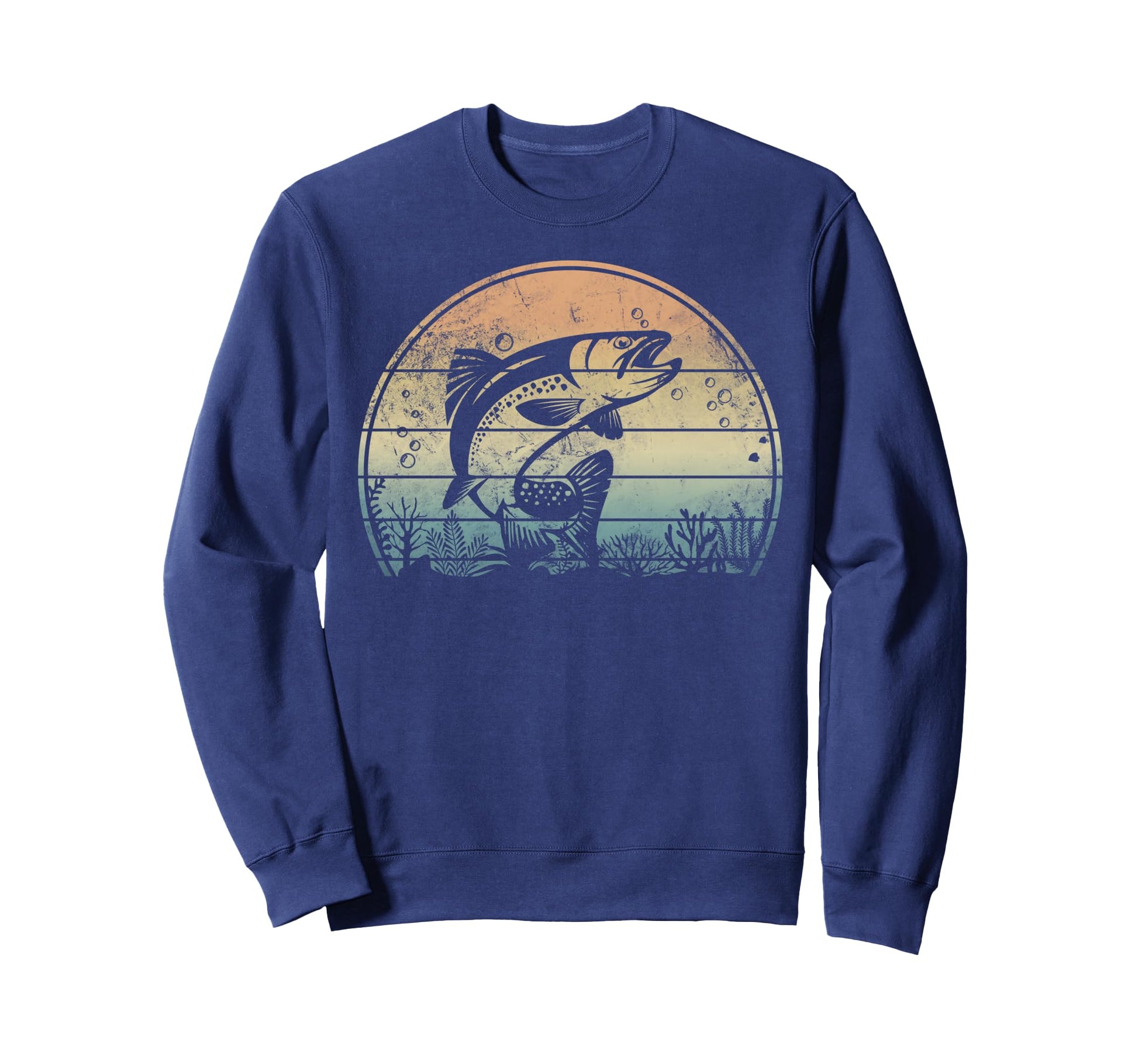 Distressed Rainbow Trout Fish Sweatshirt - Casual Everyday Wear Men Women - T-Shirt, Sweatshirt, Hoodie